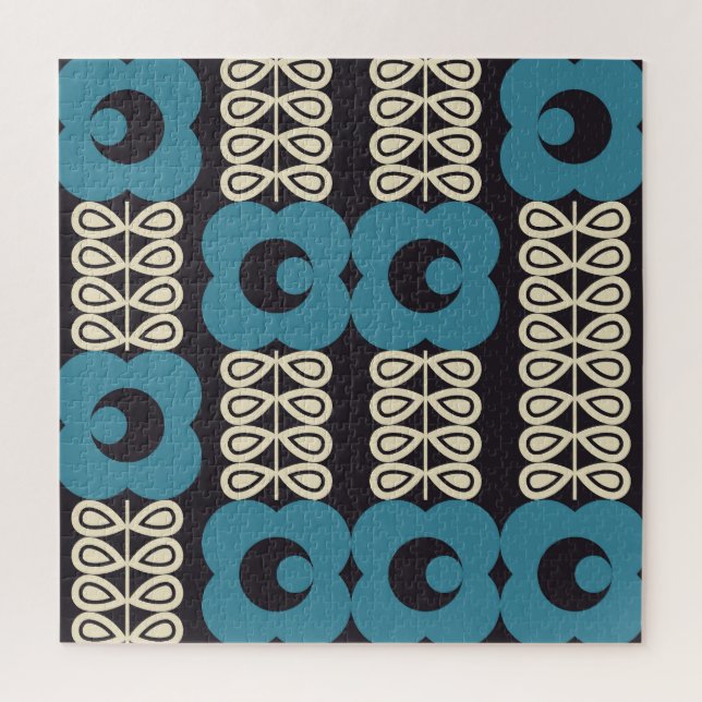 Stilisierte Blume: Moderne Vintage Geometrie. Puzzle (Vertikal)