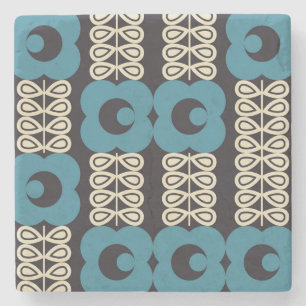 Stilisierte Blume: Moderne Vintage Geometrie. Steinuntersetzer