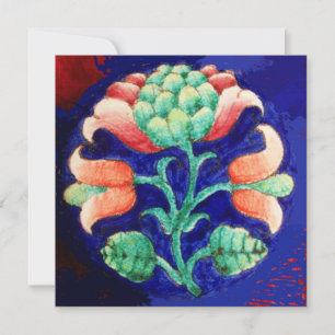 STILISIERTE BLUME/ROSA ROT GRÜN ORANGE BLAU BLÜTEN EINLADUNG