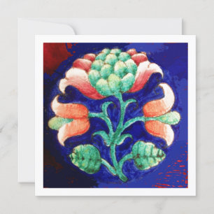 STILISIERTE BLUME/ROSA ROT GRÜN ORANGE BLAU BLÜTEN EINLADUNG