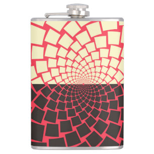 Stilisierte Blume: Schwarzes Rotes Elfenbein Flachmann