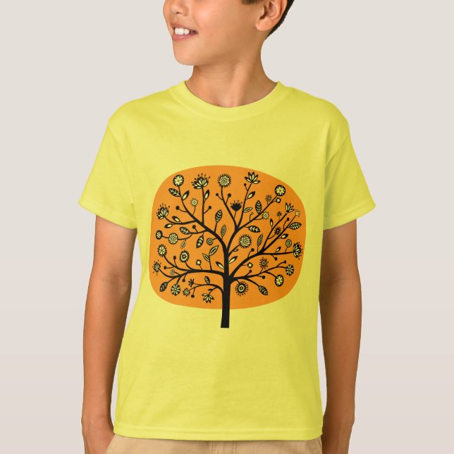 Stilisierte Blume Tree - Light Orange T-Shirt (Vorderseite)