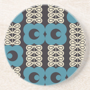 Stilisierte Blumen: Moderne Vintage-Geometrie. Getränkeuntersetzer