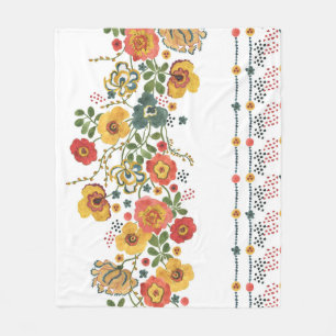 Stilisierte Blüte: Aquarell Nahtloses Design. Fleecedecke