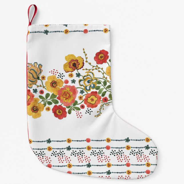 Stilisierte Blüte: Aquarell Nahtloses Design. Kleiner Weihnachtsstrumpf (Vorderseite)