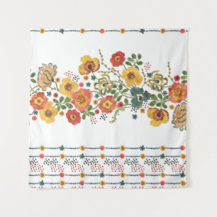 Stilisierte Blüte: Aquarell Nahtloses Design. Wandteppich