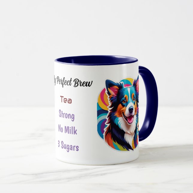 Stilisierte Border Collie - Meine perfekte Brew Tasse (VorderseiteRechts)