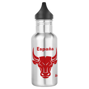 Stilisierte Bull-individuelle Name- und Textwasser Edelstahlflasche