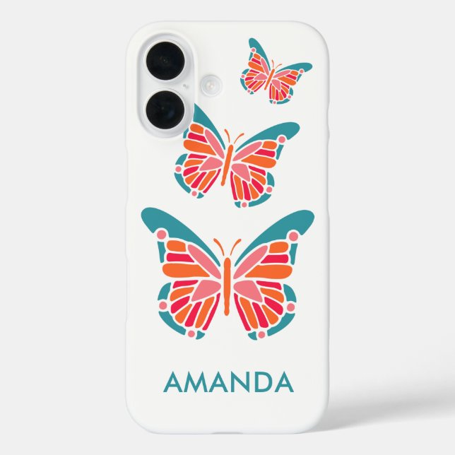 Stilisierte Butterfly-individuelle Name Case-Mate iPhone Hülle (Rückseite)