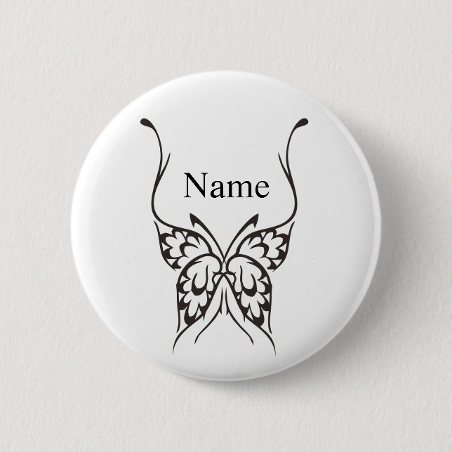 Stilisierte Butterfly Tattoo Thunder_Cove Button (Vorderseite)