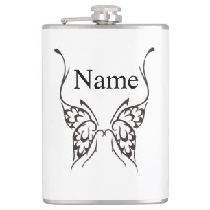 Stilisierte Butterfly Tattoo Thunder_Cove Flachmann