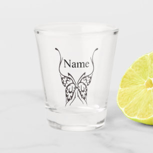 Stilisierte Butterfly Tattoo Thunder_Cove Schnapsglas