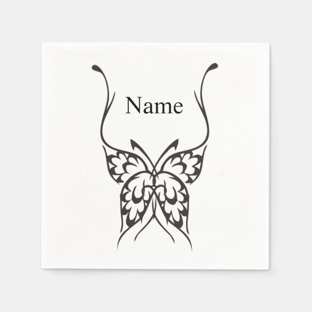 Stilisierte Butterfly Tattoo Thunder_Cove Serviette (Vorderseite)