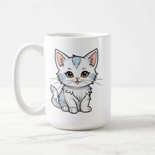 Stilisierte Cat Cartoon Line Art Design-52316 Kaffeetasse