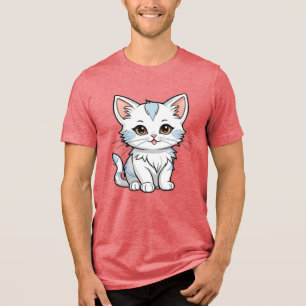Stilisierte Cat Cartoon Line Art Design-52316 Tri-Blend Shirt