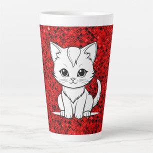 Stilisierte Cat Kitten Line Art Design-52315 Milchtasse