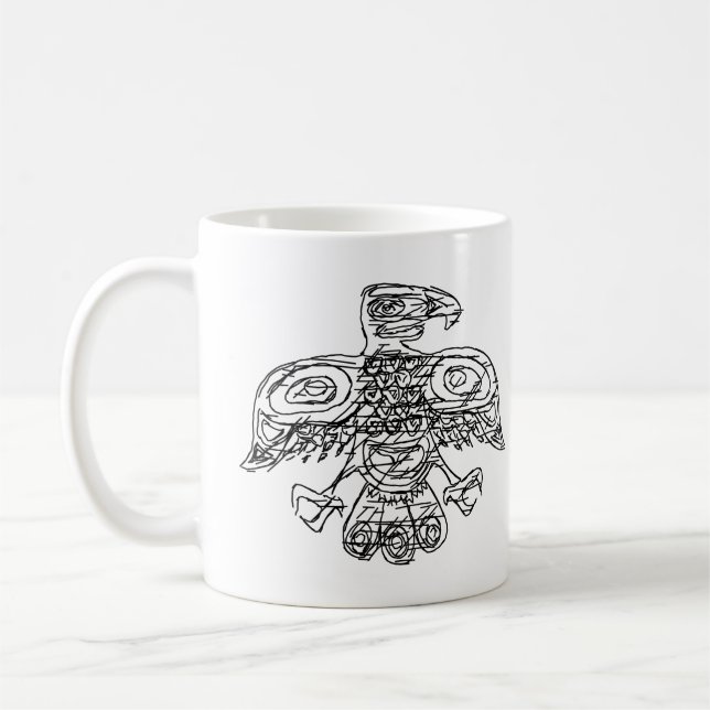 stilisierte Doodle eines amerikanischen Vogel Kaffeetasse (Links)