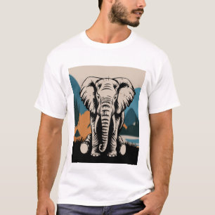 Stilisierte Elefant T-Shirt