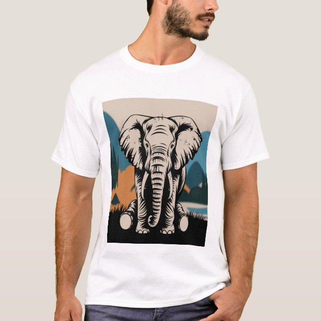 Stilisierte Elefant T-Shirt (Vorderseite)