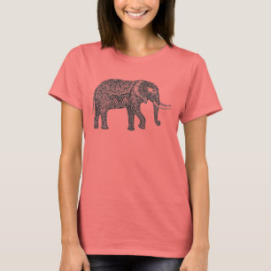 Stilisierte Fantasy Elephant Doodle T-Shirt