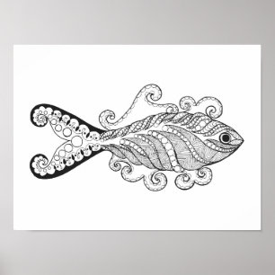 Stilisierte Fische 2 Poster