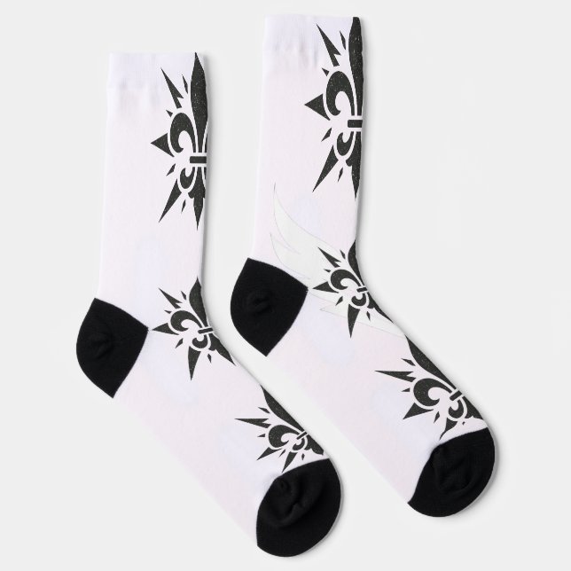 "Stilisierte Fleur-de-lis" Crew Socken (Rechts)