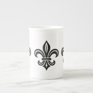 "Stilisierte Fleur-de-lis" Spezialtasse Prozellantasse