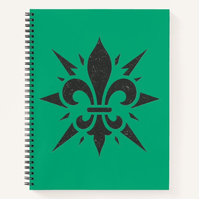"Stilisierte Fleur-de-lis" Spiralblock Notizbuch (Vorderseite)