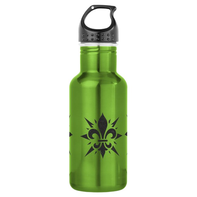 "Stilisierte Fleur-de-lis" Wasserflasche (Vorderseite)