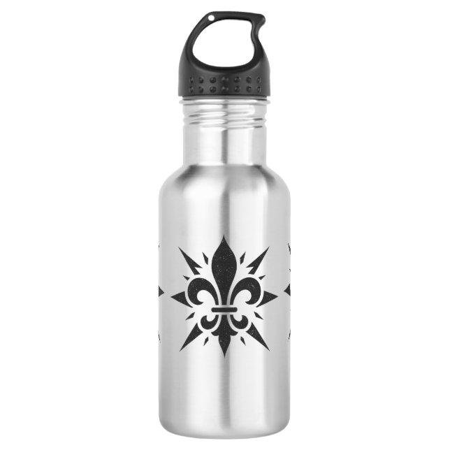 "Stilisierte Fleur-de-lis" Wasserflasche (Vorderseite)
