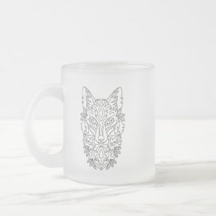 Stilisierte Fox-Tasse aus Mattiertem Glas Mattglastasse