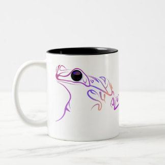 Stilisierte Froschdoodle Zweifarbige Tasse