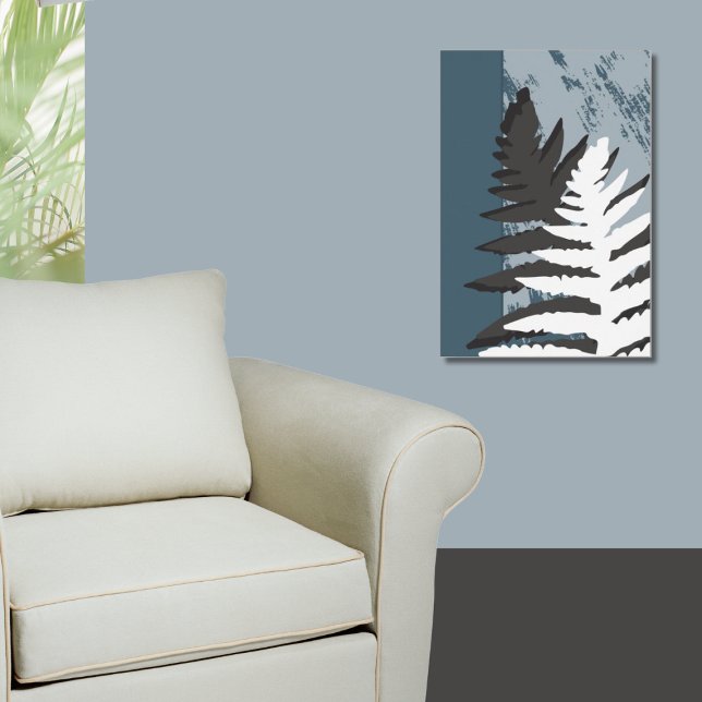 Stilisierte Graue Fern Leaf Poster (Stylized Gray Fern Leaf Poster)