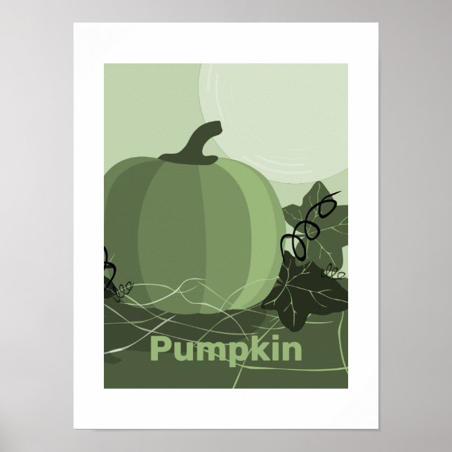 Stilisierte grüne Pumpkin Kitchen Poster (Vorne)