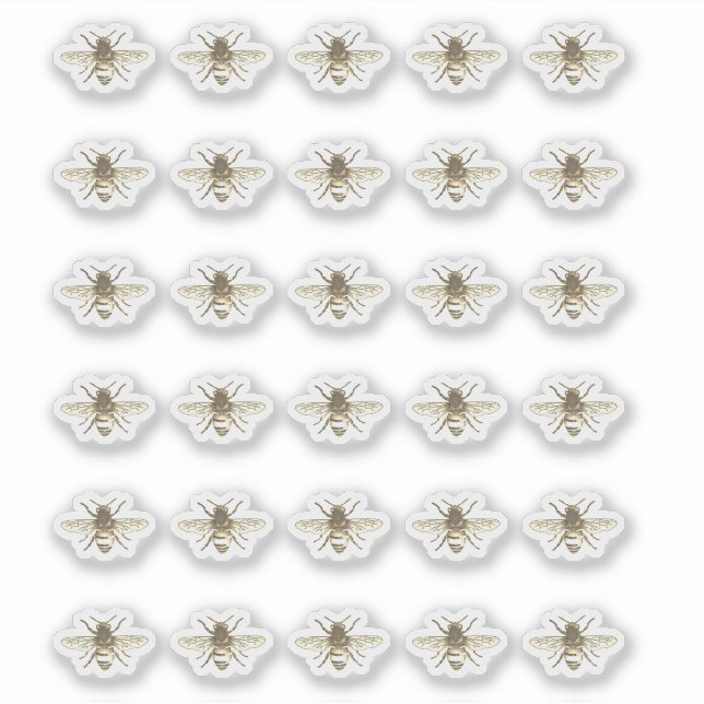 Stilisierte Honigbienenhalter Aufkleber (Vorderseite)