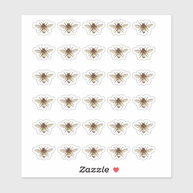 Stilisierte Honigbienenhalter Aufkleber (Blatt)