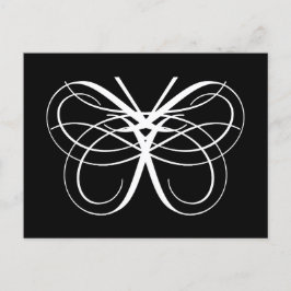 Stilisierte Hübsche Schmetterlingsblume-Kontur Postkarte