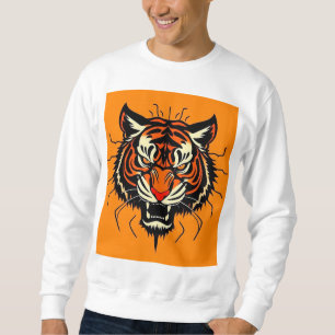 Stilisierte Illustration eines Tigerschädels Sweatshirt