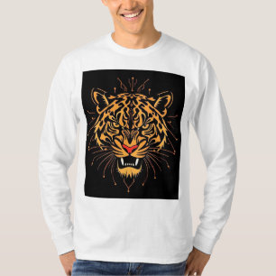 Stilisierte Illustration eines Tigerschädels, T-Shirt