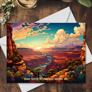 Stilisierte Illustration Grand Canyon National Par Postkarte