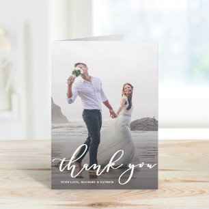 Stilisierte Kalligrafie-Schrift Hochzeit Danke Fot