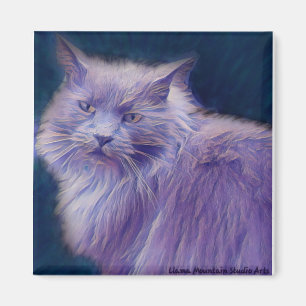 Stilisierte Katze #1 Lila Twig-Magnet Magnet