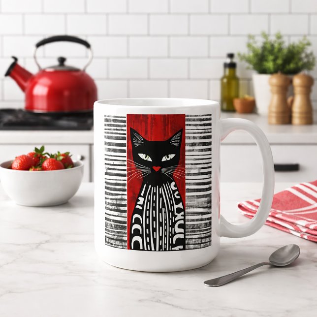 Stilisierte Katze Kaffeetasse (Von Creator hochgeladen)