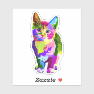 Stilisierte Kitten Prismatic Design-32345 Aufkleber