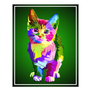 Stilisierte Kitten Prismatic Design-32345 Fotodruck