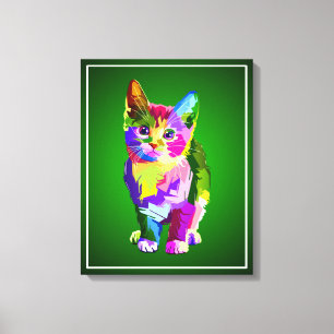 Stilisierte Kitten Prismatic Design-32345 Leinwanddruck
