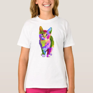 Stilisierte Kitten Prismatic Design-32345 T-Shirt