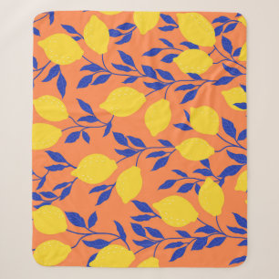 Stilisierte Lemons Vintag tropisches Muster Sherpadecke