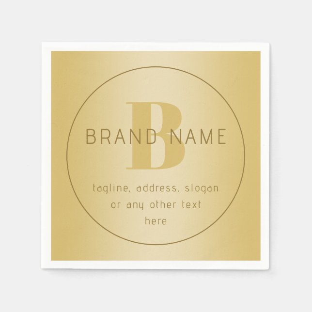 Stilisierte moderne Minimal Gold Rücksendeadresse Serviette (Vorderseite)