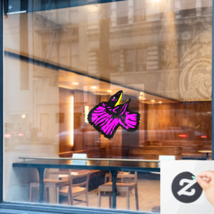 Stilisierte Neon Pink Frilled-NackenLizard Fensteraufkleber